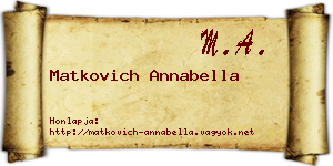 Matkovich Annabella névjegykártya